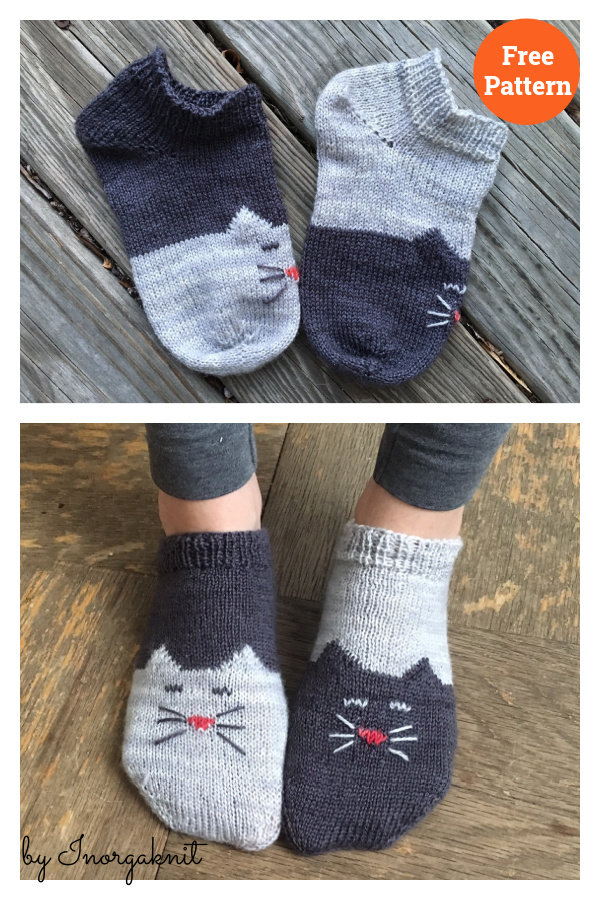 Kitty Ankle Socks Free Knitting Pattern