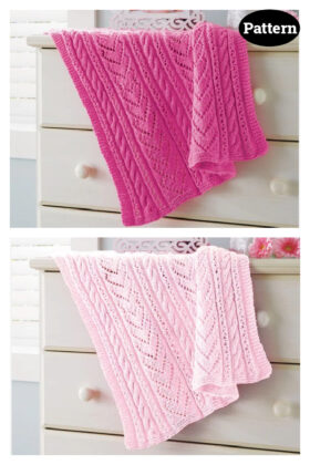 4 Lace Hearts Baby Blanket Free Knitting Pattern and Paid