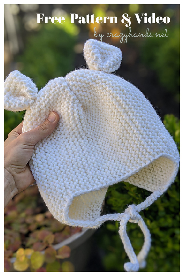 Teddy Bear Baby Hat Free Knitting Pattern