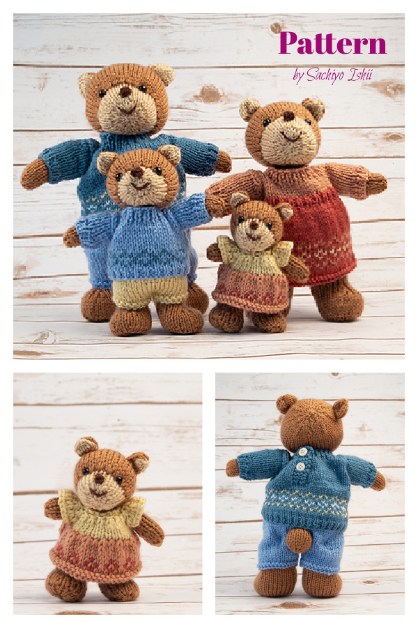 Bear Family Knitting Pattern