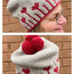 Blooming Hearts Hat Free Knitting Pattern