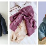 Garter Stitch Hooded Baby Jacket Free Knitting Pattern and Paid