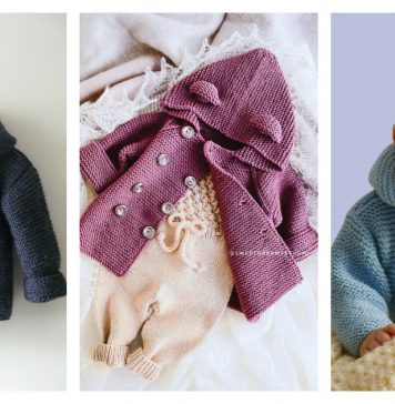Garter Stitch Hooded Baby Jacket Free Knitting Pattern and Paid