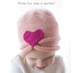 Gathered Heart Hat Free Knitting Pattern