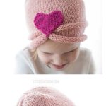 Gathered Heart Hat Free Knitting Pattern