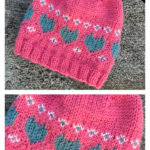 Hat with Hearts Free Knitting Pattern