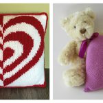 Heart Pillow Free Knitting Pattern