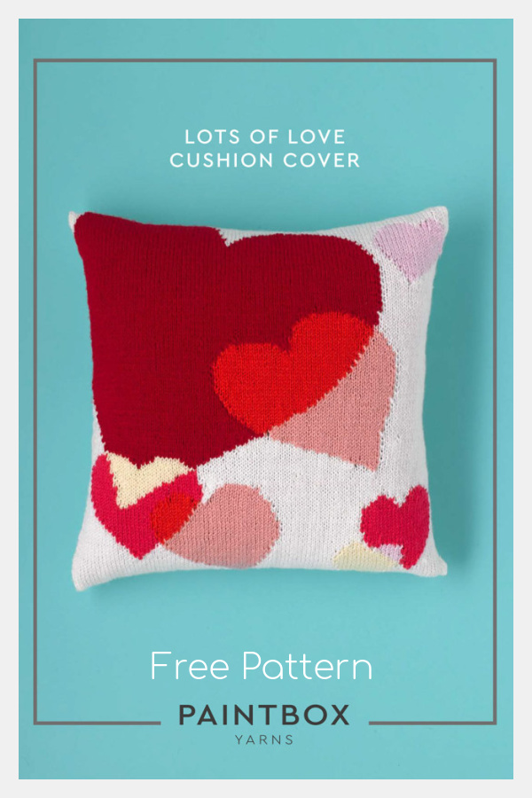 Lots of Love Cushion Cover Free Knitting Pattern