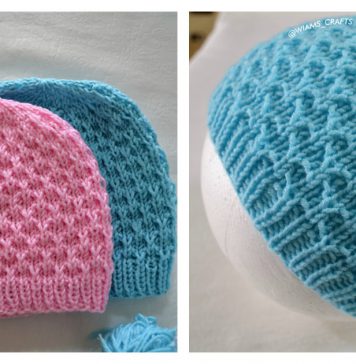 Mesh Stitch Hat Free Knitting Pattern