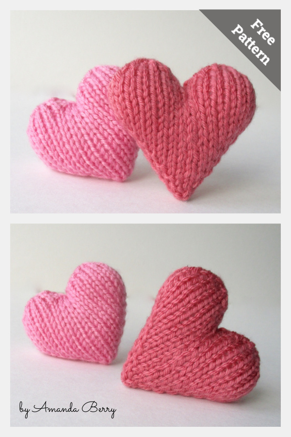 Mini Heart Free Knitting Pattern 