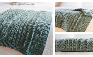 Sampler Chunky Blanket Free Knitting Pattern