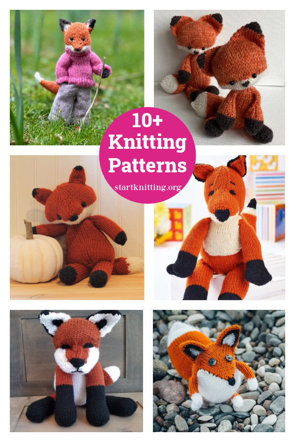 10+ Amigurumi Fox Toy Softie Knitting Pattern 