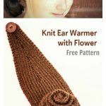 Easy Head Wrap with Flower Free Knitting Pattern