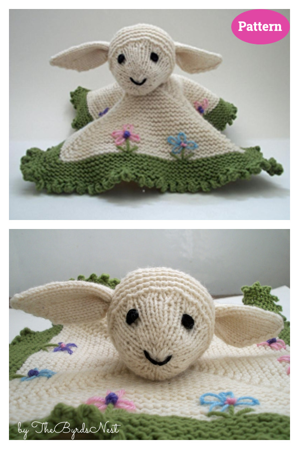 Little Lamb Lovey Blanket Knitting Pattern