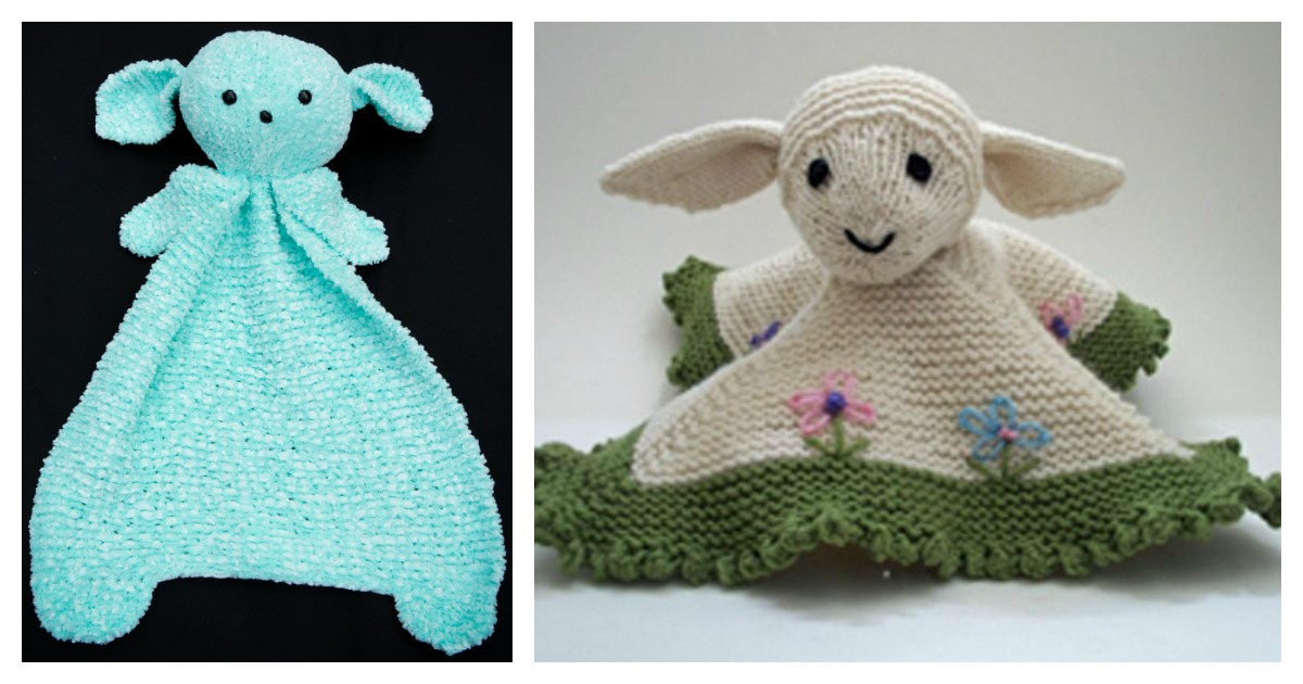 Little Lamb Lovey Blanket Free Knitting Pattern and Paid