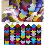 Overlapping Squares Afghan Blanket Free Knitting Pattern