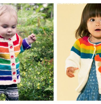 Rainbow Cardigan Free Knitting Pattern