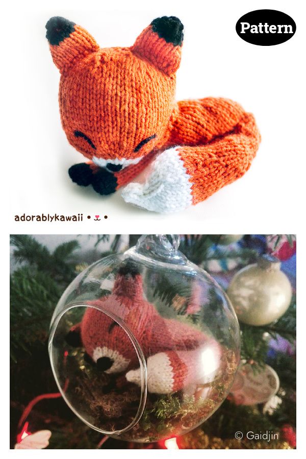 Sleepy Fox Amigurumi Knitting Pattern 