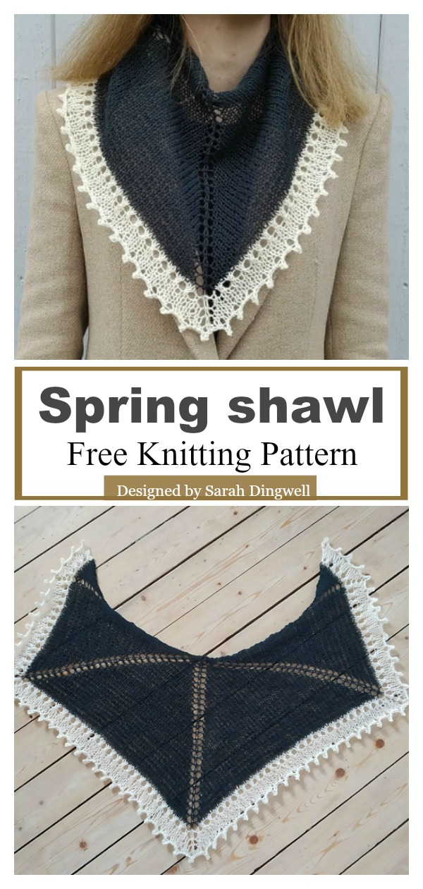 Spring shawl Free Knitting Pattern
