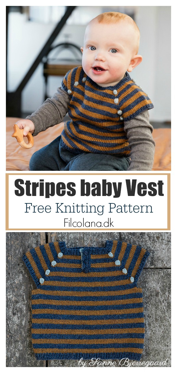 Stripes Baby Vest Free Knitting Pattern