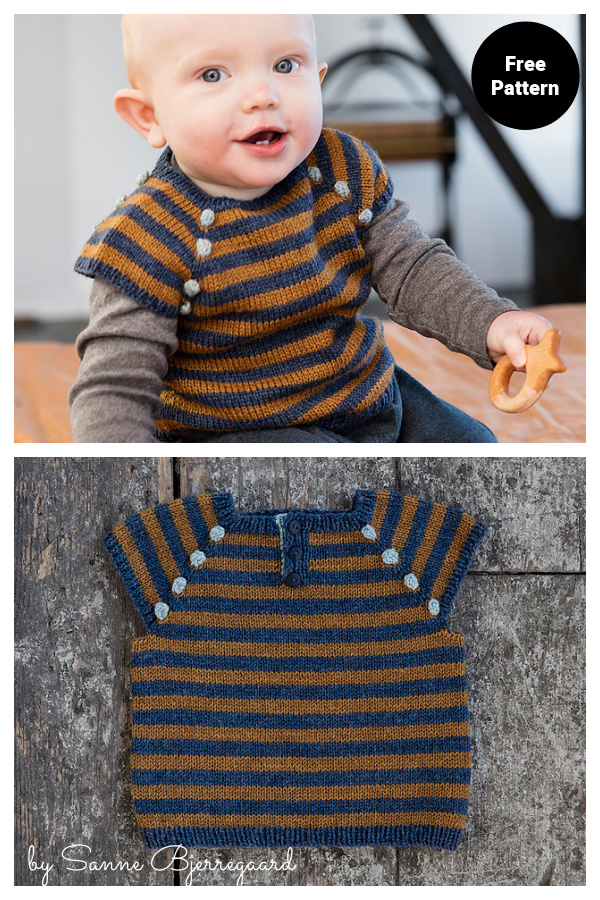 Stripes Baby Vest Free Knitting Pattern 