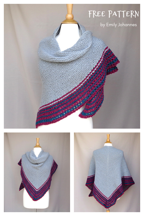 Triangle Garter Stitch Joylin Shawl Free Knitting Pattern