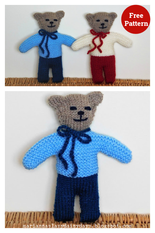 Wilfred Teddy Bear Free Knitting Pattern