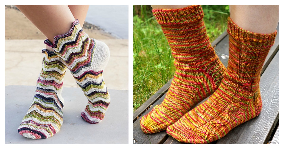 5 Zig Zag Socks Free Knitting Pattern