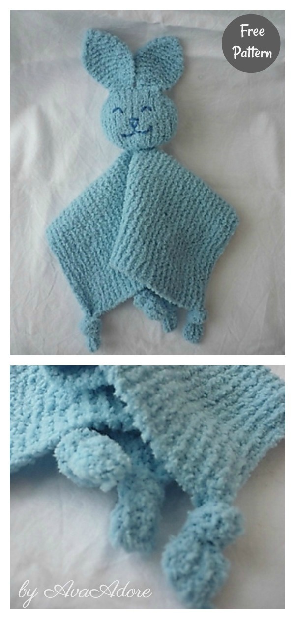 Easy Snuggle Bunny Lovey Blanket Free Knitting Pattern