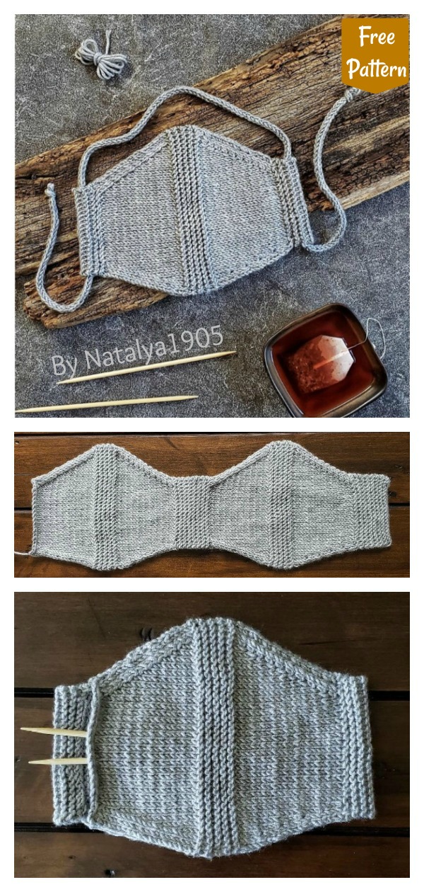 Face Mask with Filter Pocket Free Knitting Pattern