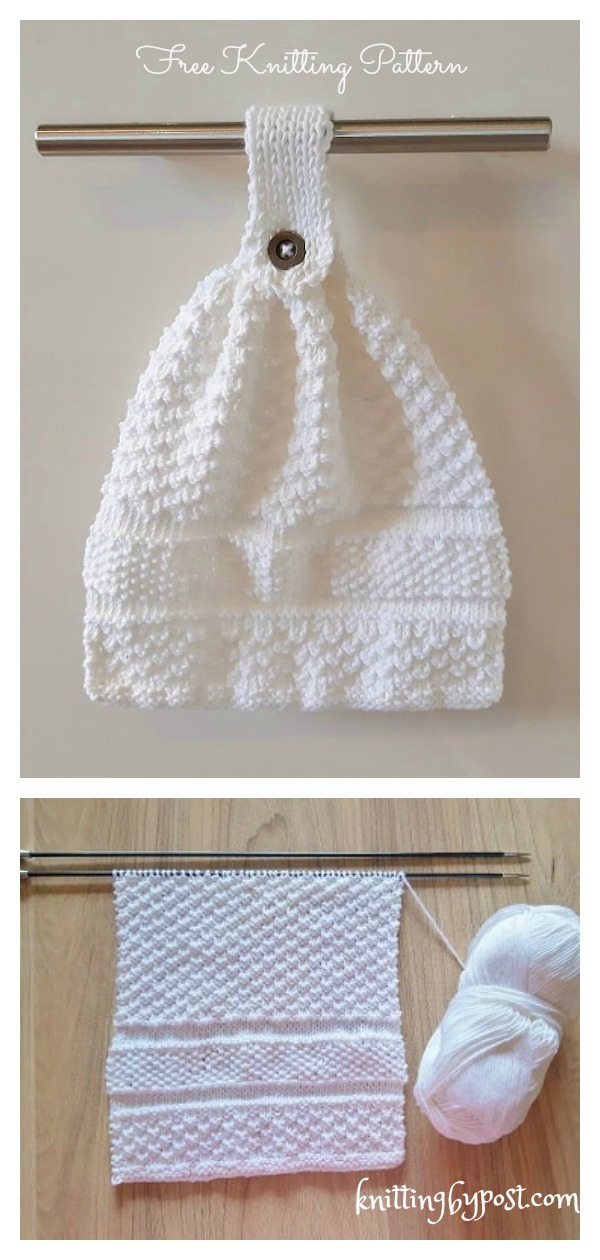 Hanging Dish Towel Free Knitting Pattern