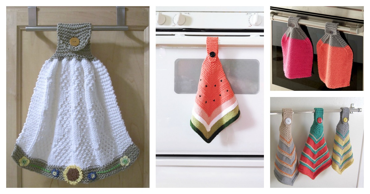8 Hanging Dish Towel Free Knitting Pattern