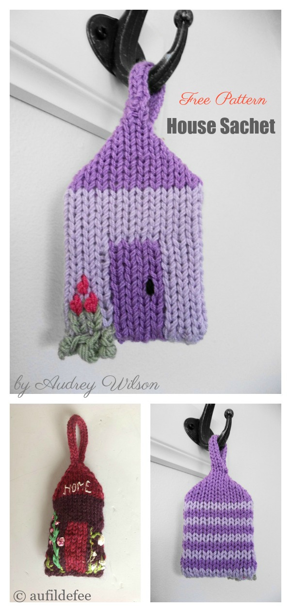 Lavender House Scented Sachet Free Knitting Pattern