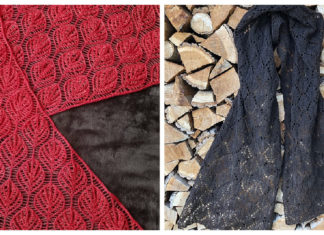 Leaf Lace Shawl Free Knitting Pattern and Paid