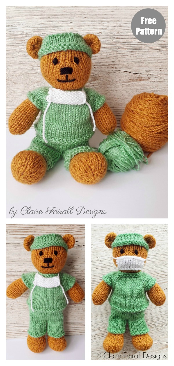 easy knitted teddy bear pattern free
