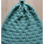Puffy Basketweave Kitchen Hanging Hand Towel Free Knitting Pattern