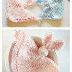 Simple bunnies Lovey Blanket Free Knitting Pattern