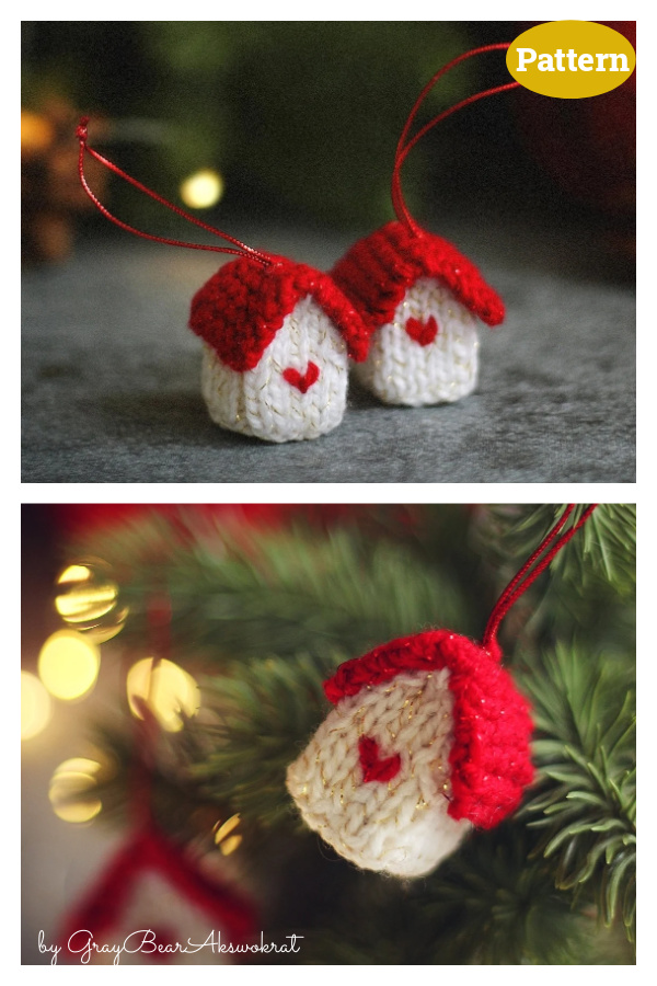 Small Christmas House Knitting Pattern