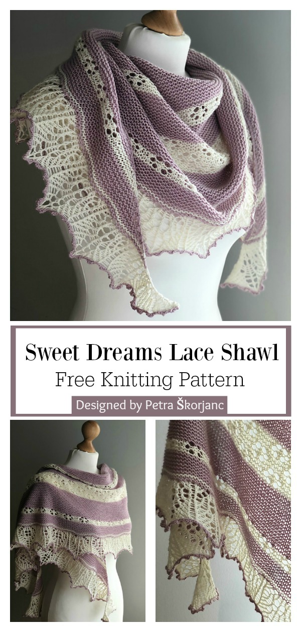 Sweet Dreams Lace Shawl Free Knitting Pattern 