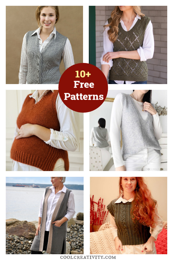 10+ Stylish Vest Free Knitting Patterns 