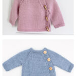 Baby Sweater with Asymmetrical Button Tape Free Knitting Pattern