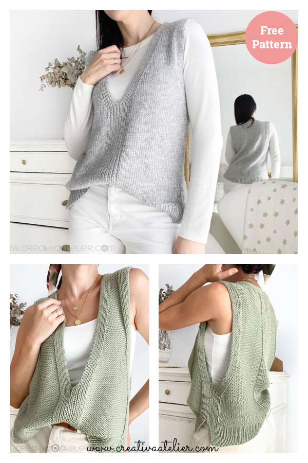 DUO Reversible Vest Free Knitting Pattern