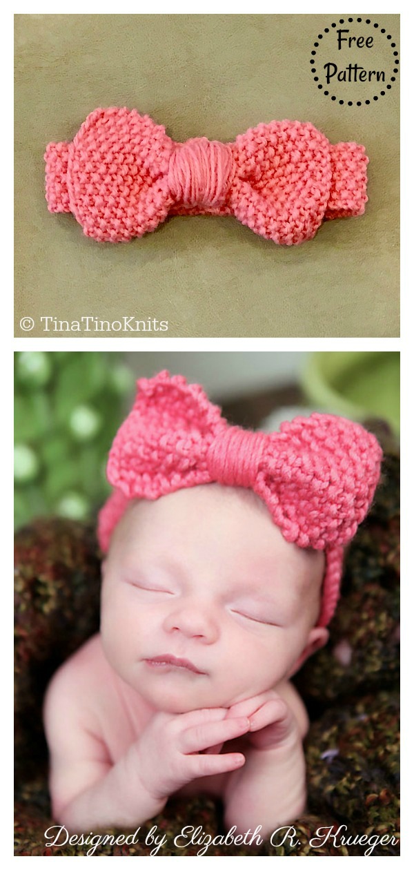 Easy Baby Bow Headband Free Knitting Pattern