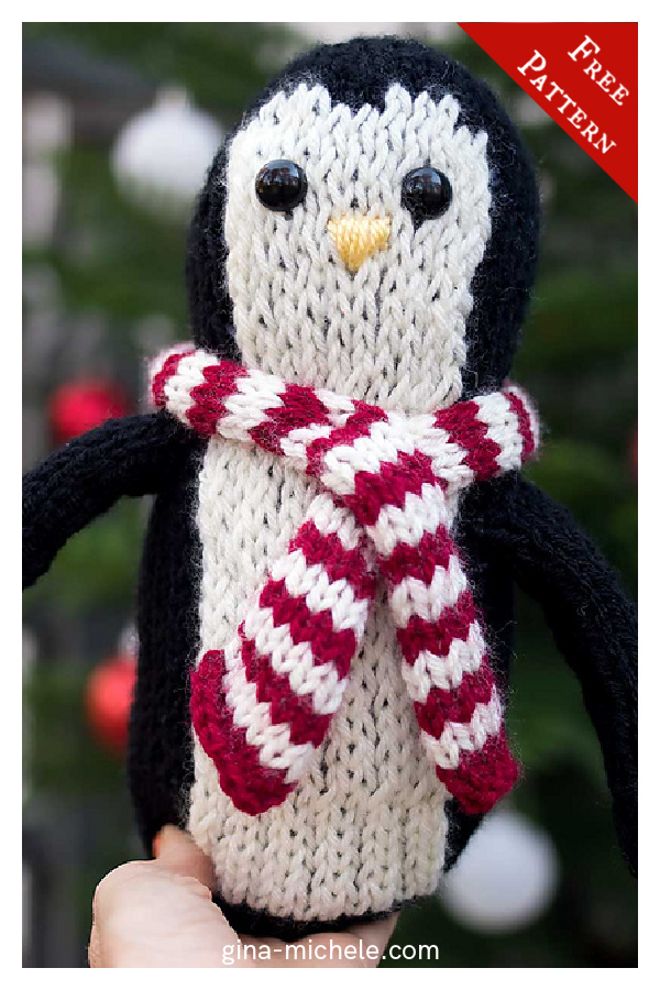 Flat Knit Plush Penguin Free Knitting Pattern