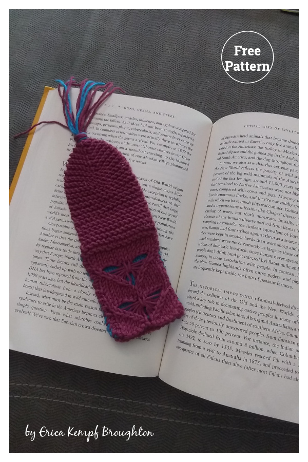 Funky Hearts Bookmark Free Knitting Pattern