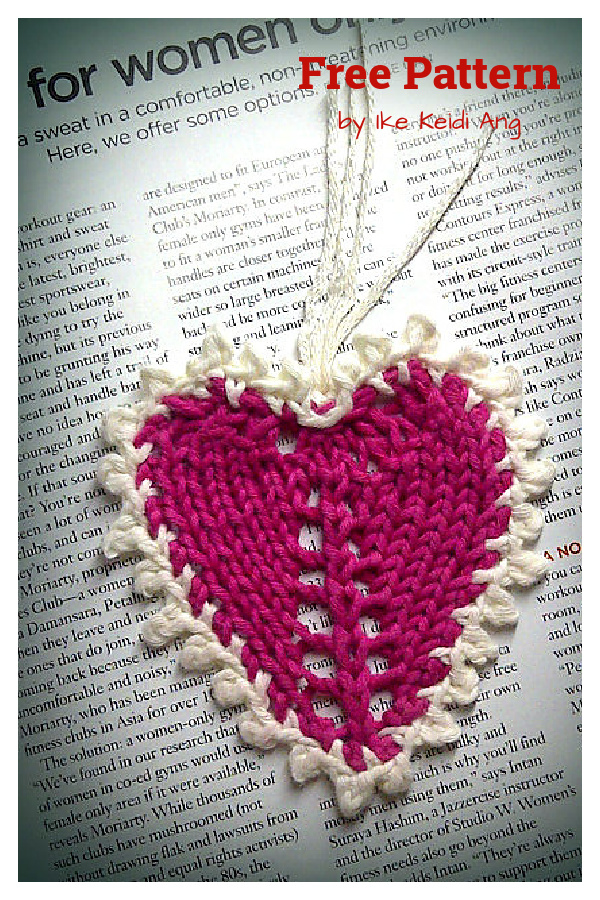 Love Bookmark Free Knitting Pattern