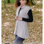 Morgan’s Daughter Cable Vest with Shawl Collar Free Knitting Pattern