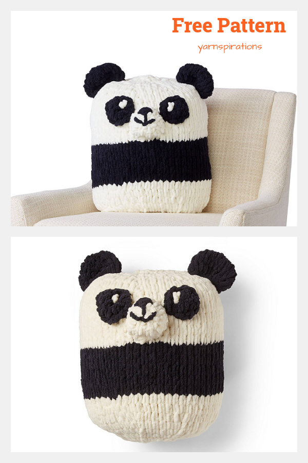 Panda Pillow Free Knitting Pattern 