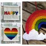 Rainbow Decoration Free Knitting Pattern