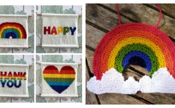 Rainbow Decoration Free Knitting Pattern